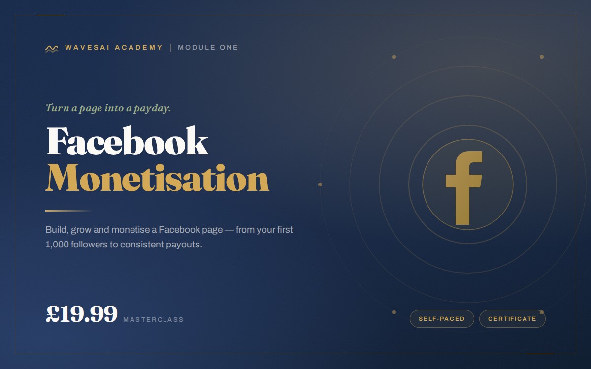 Facebook Monetisation Masterclass